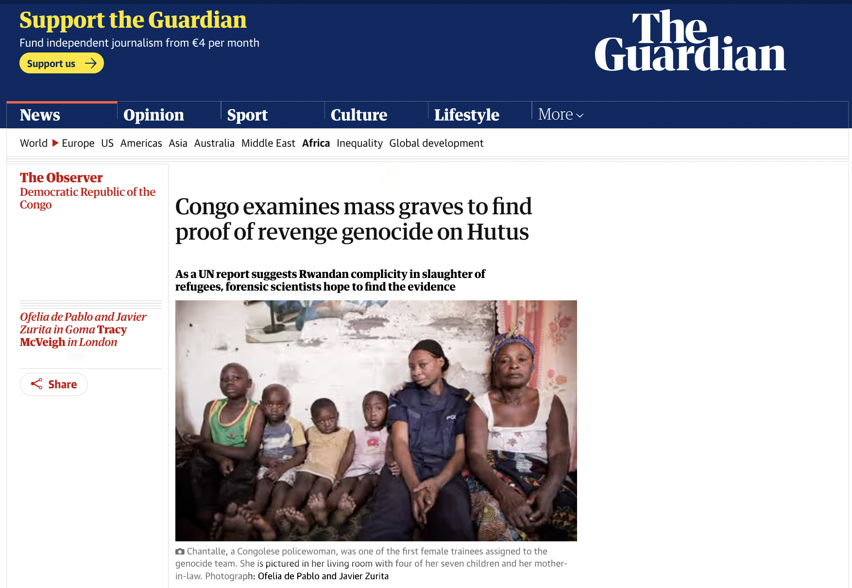 Congo Genocide Ofelia de Pablo Javier Zurita The Guardian