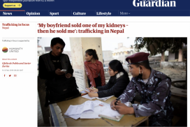 Ofelia de Pablo y Javier Zurita story about trafficking in Nepal for The Guardian